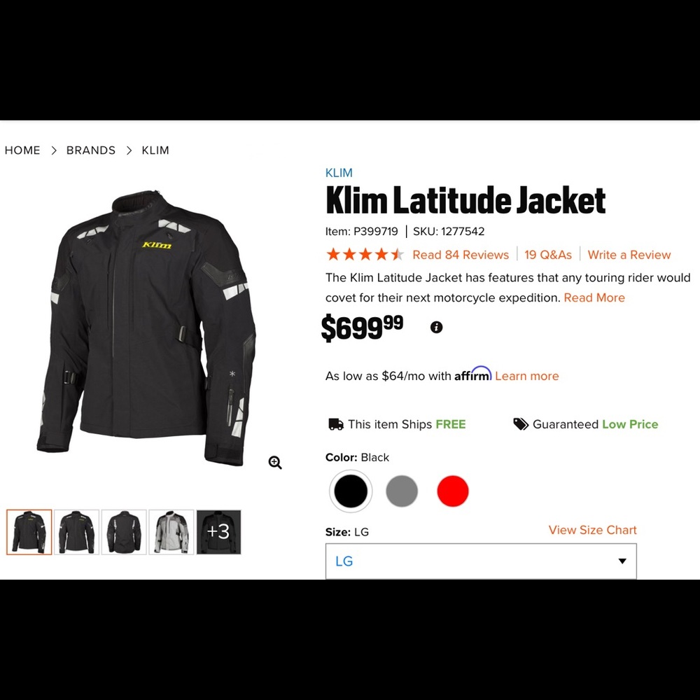 Klim latitude jacket Size Large. Asking $400 or best offer